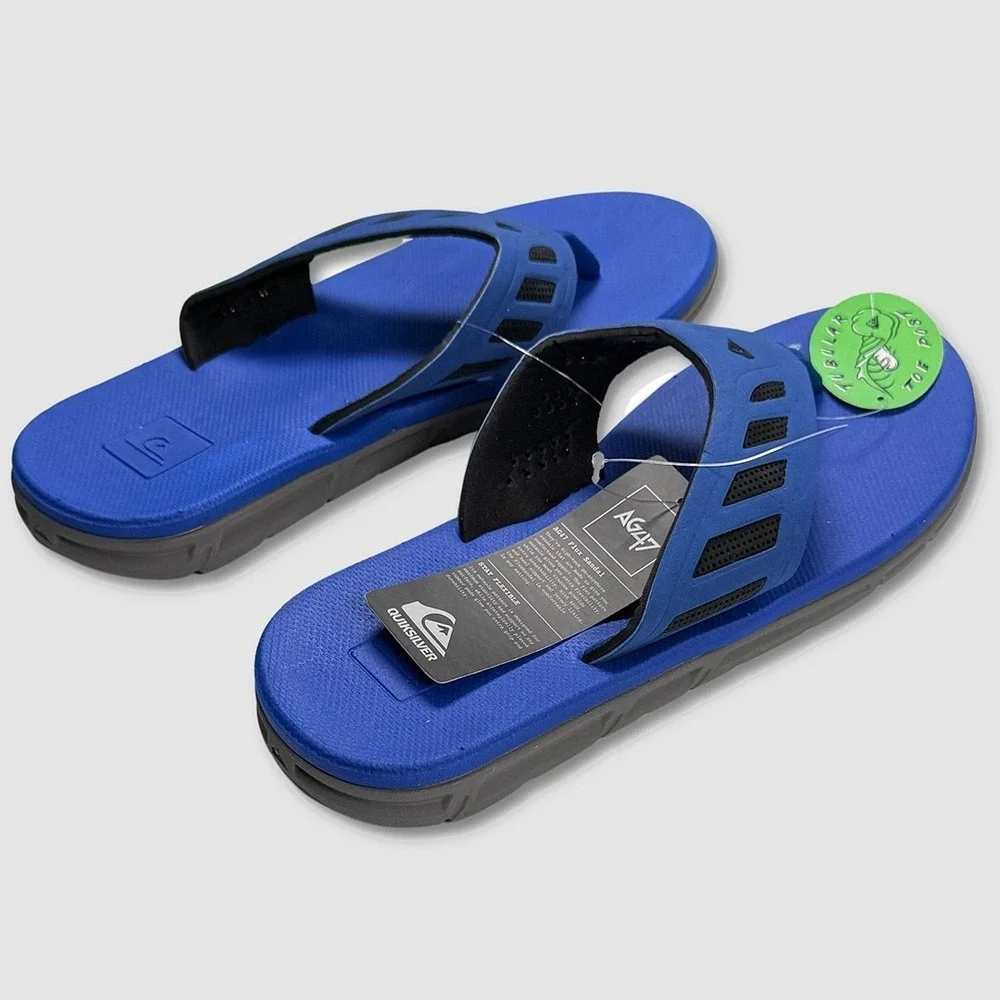 Quiksilver AG47 Flux Sandals /‎ Flip Flops - NWT Mens 9 Royal Blue - #49217-H9